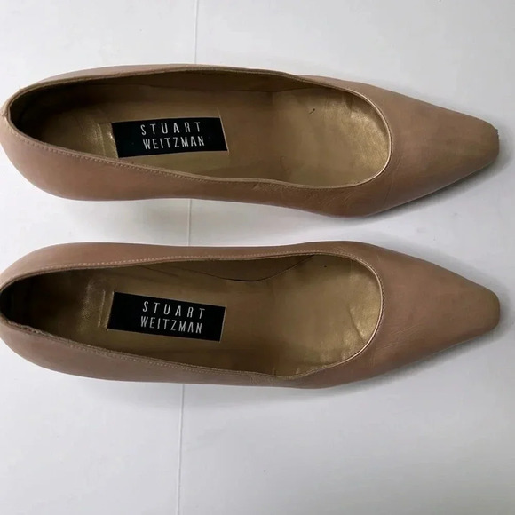 Stuart Weitzman blush leather with gold heels size 8 1/2m - Picture 2 of 8
